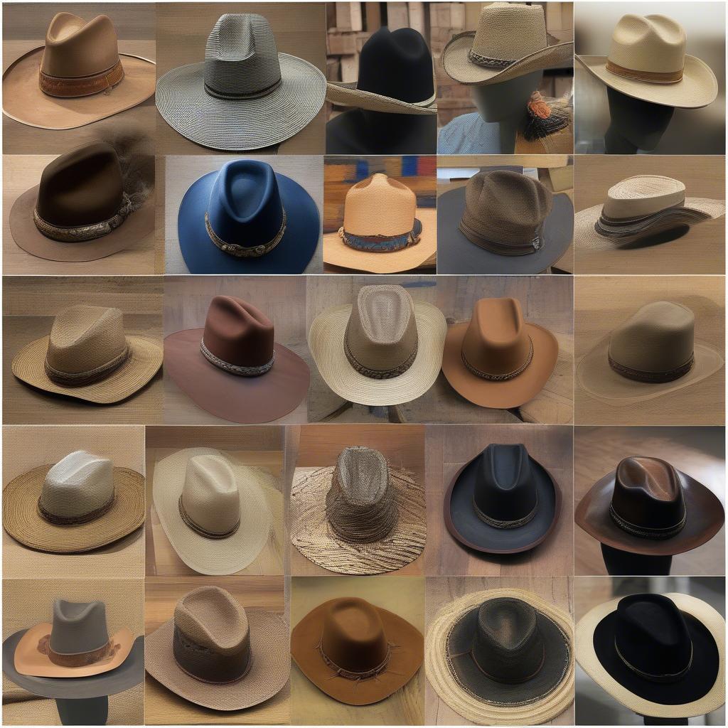 Variety of Materials Used in Crafting Weaver Cowboy Hats - Straw, Felt, Leather