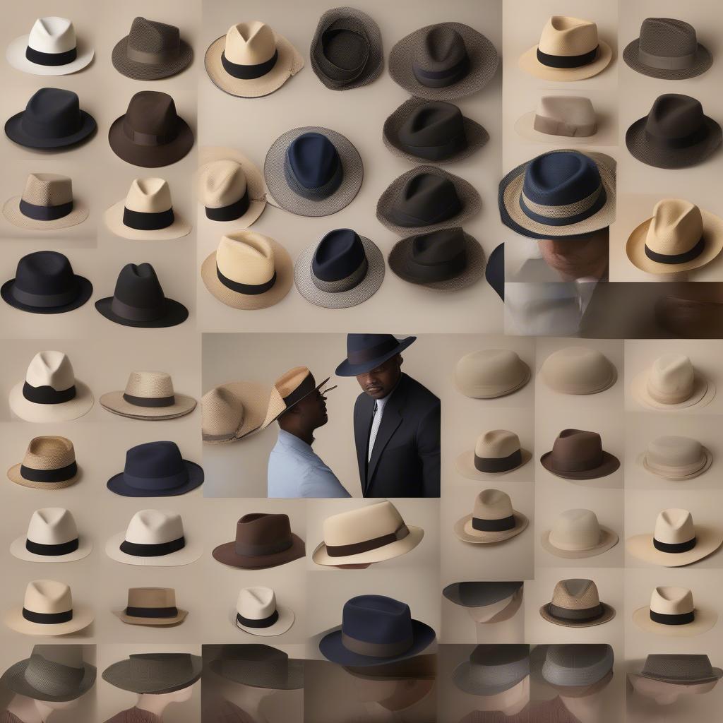 Various Styles of Panama Hats