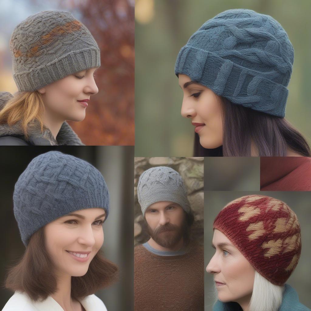 Various Weaving Peg Hat Patterns