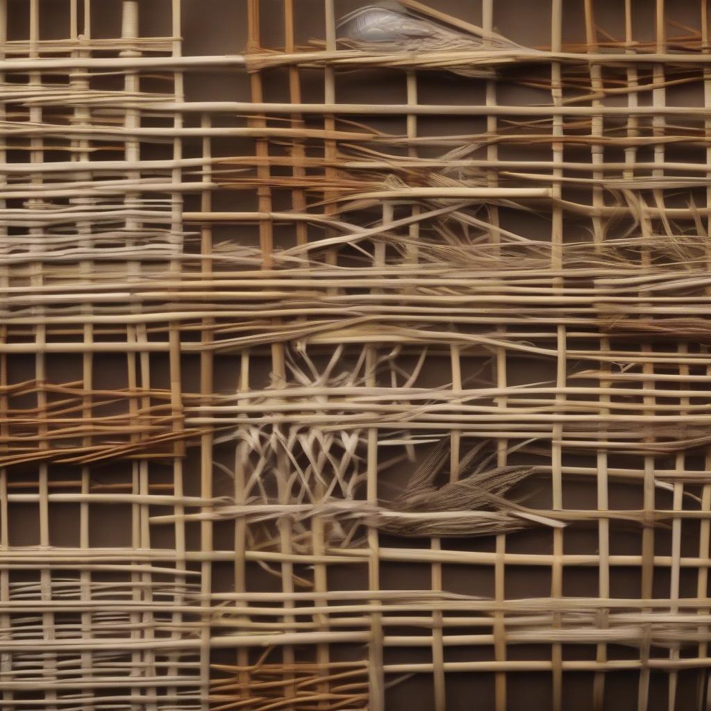 Comparison of different wicker weaving techniques, including sparrows weave.