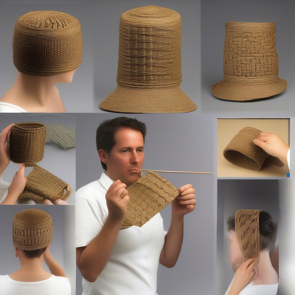 Step-by-step tutorial on how to make a DIY basket weave hat band.