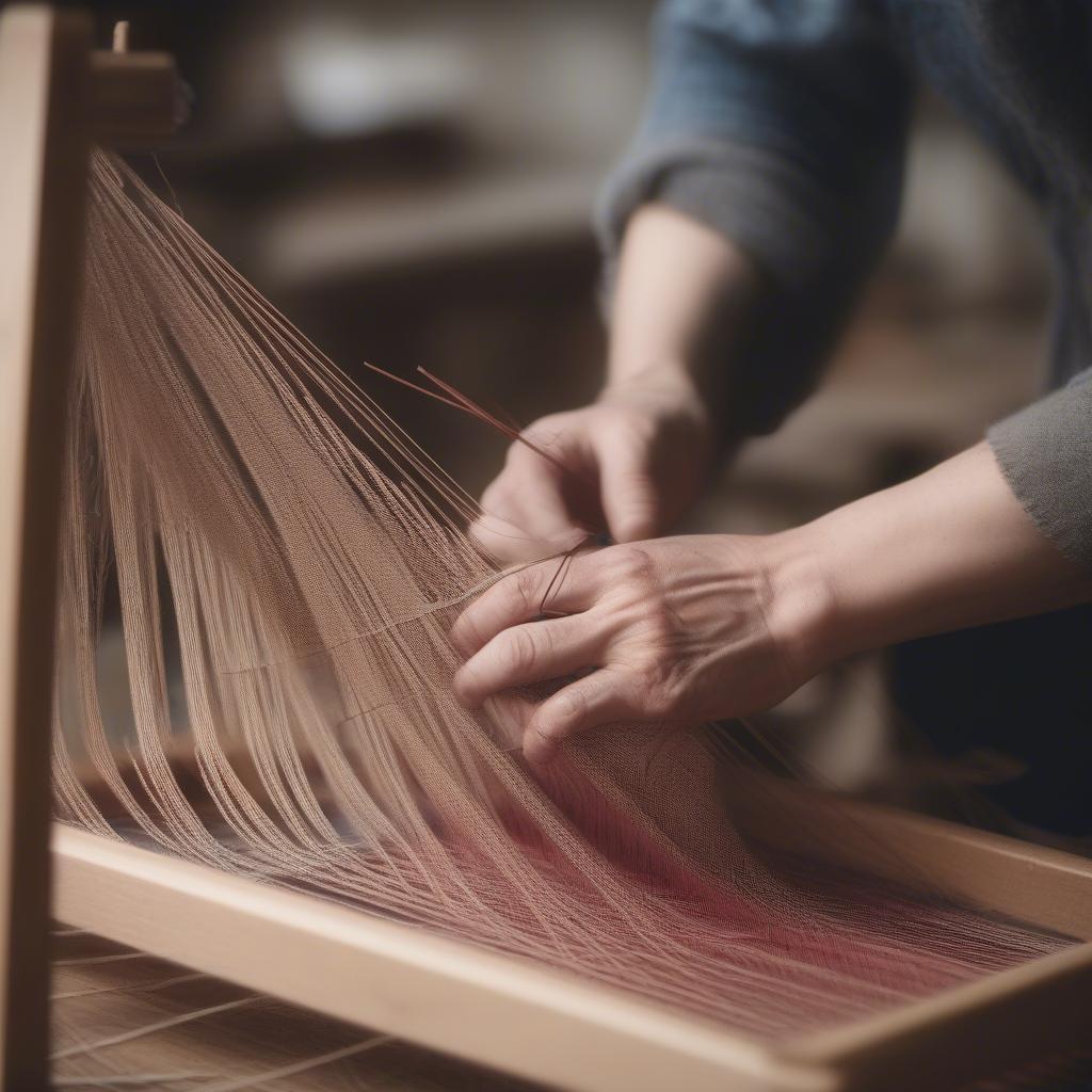 Creating Heddles for a DIY Weaving Loom: Stringing and Attaching