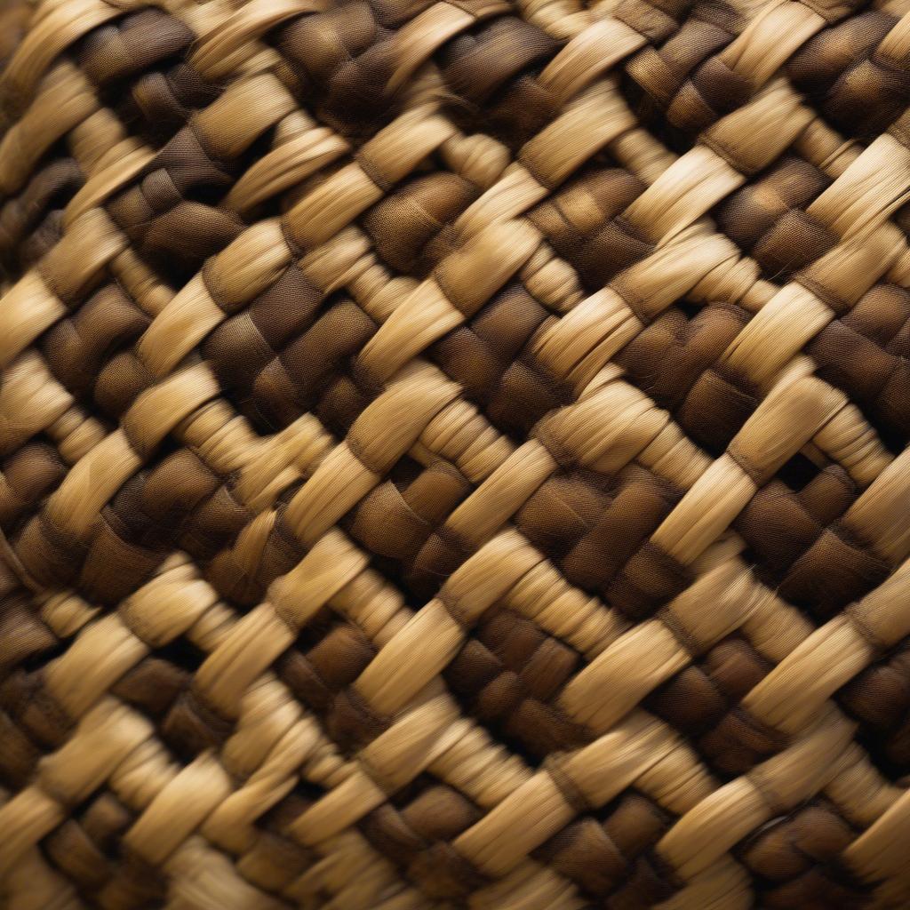 Detail of a double diamond weave on an antique basket