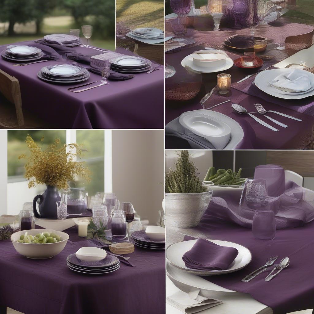 Eggplant Table Cover Decor Ideas