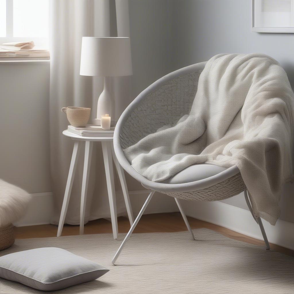 Fabric Weave Round Chair in a Bedroom Setting