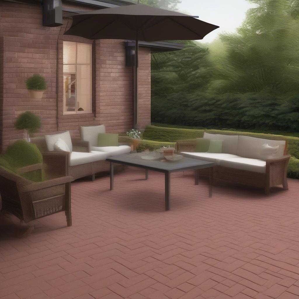 Faux Brick Pavers Basket Weave Patio