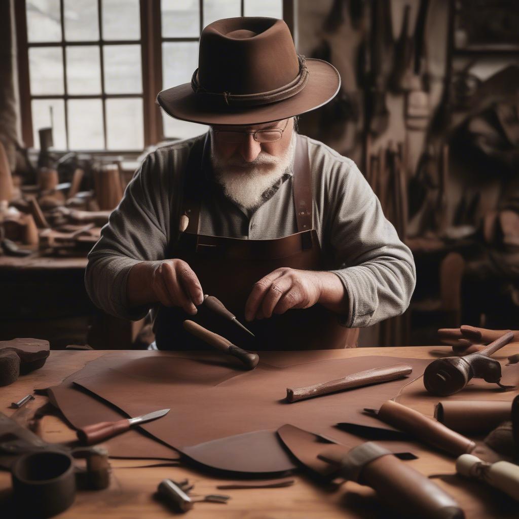 FF14 Leatherworker Creating a Hat