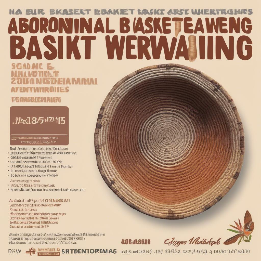 Promotional materials for aboriginal basket weaving workshops in 2019.