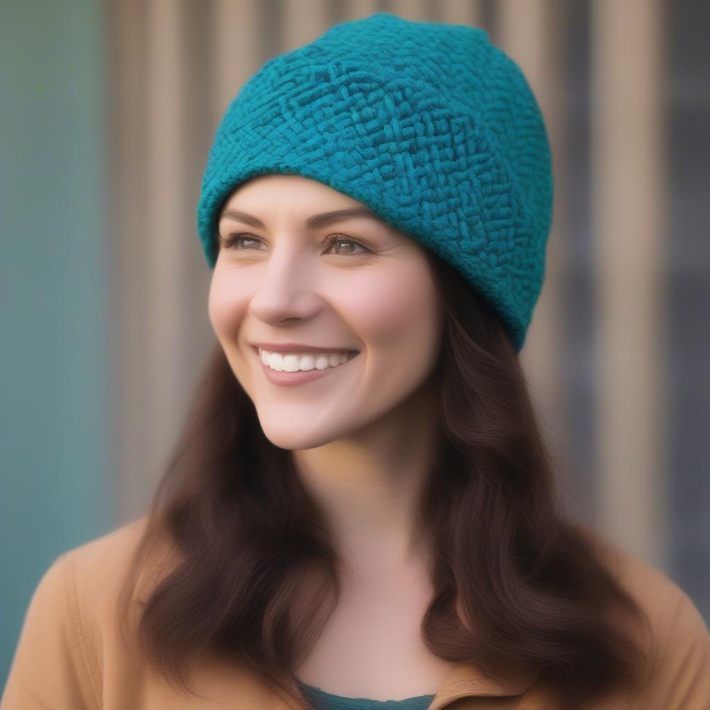 Beautifully Finished Basket Weave Crochet Hat