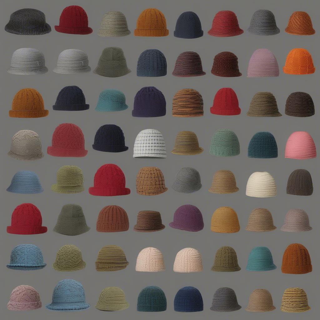 Examples of finished basket weave hats