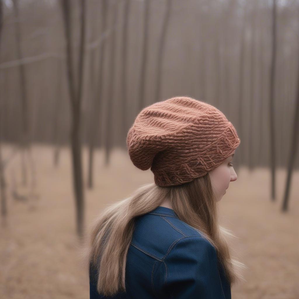 A completed Boliviana bulky basket weave hat