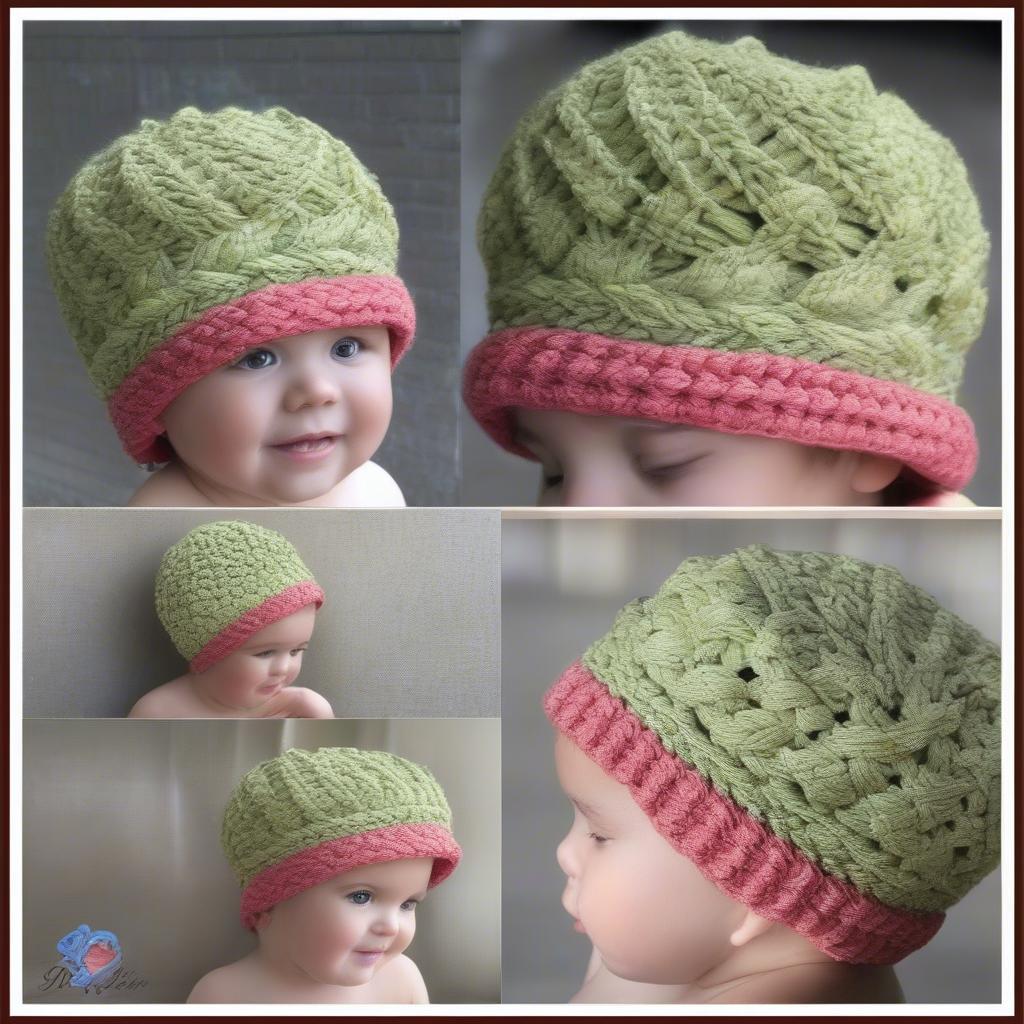 Finished Child's Basket Weave Crochet Hat