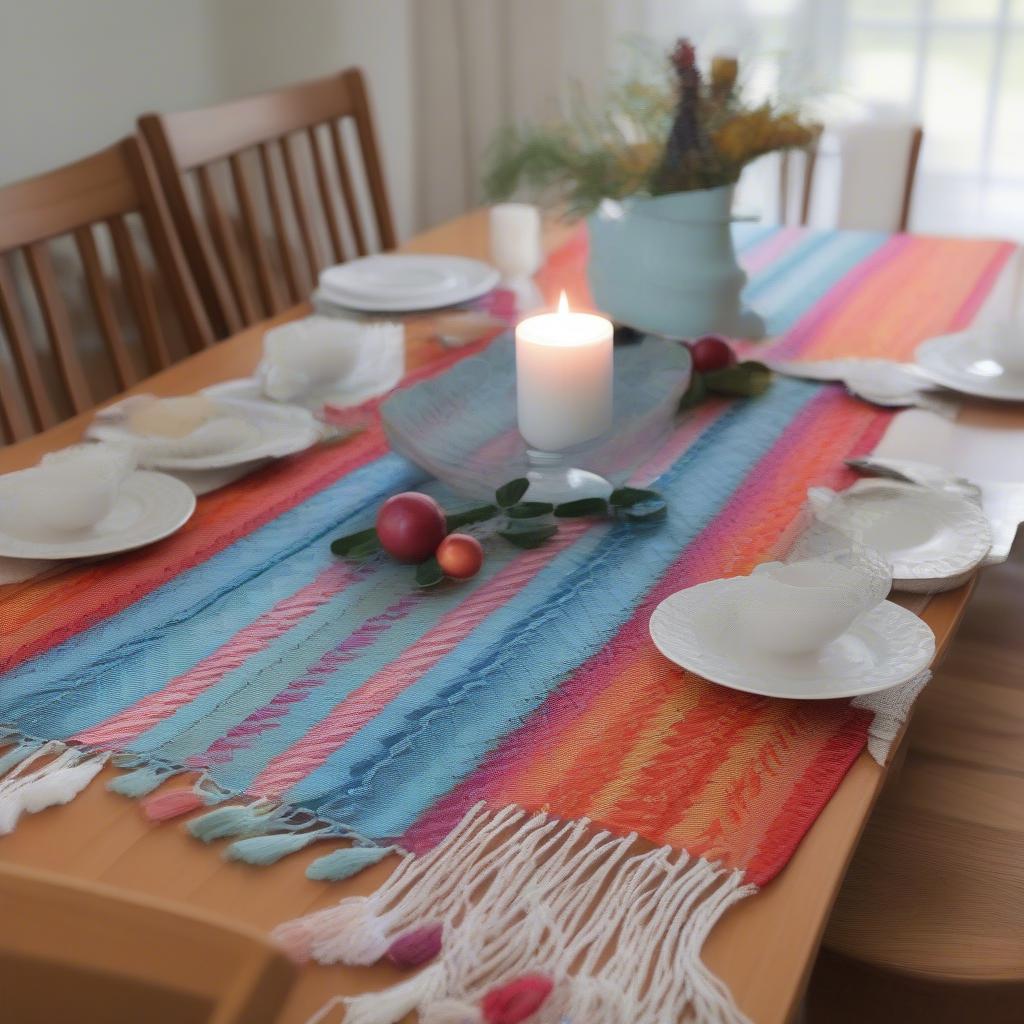 Finished Swedish Weaving Table Runner