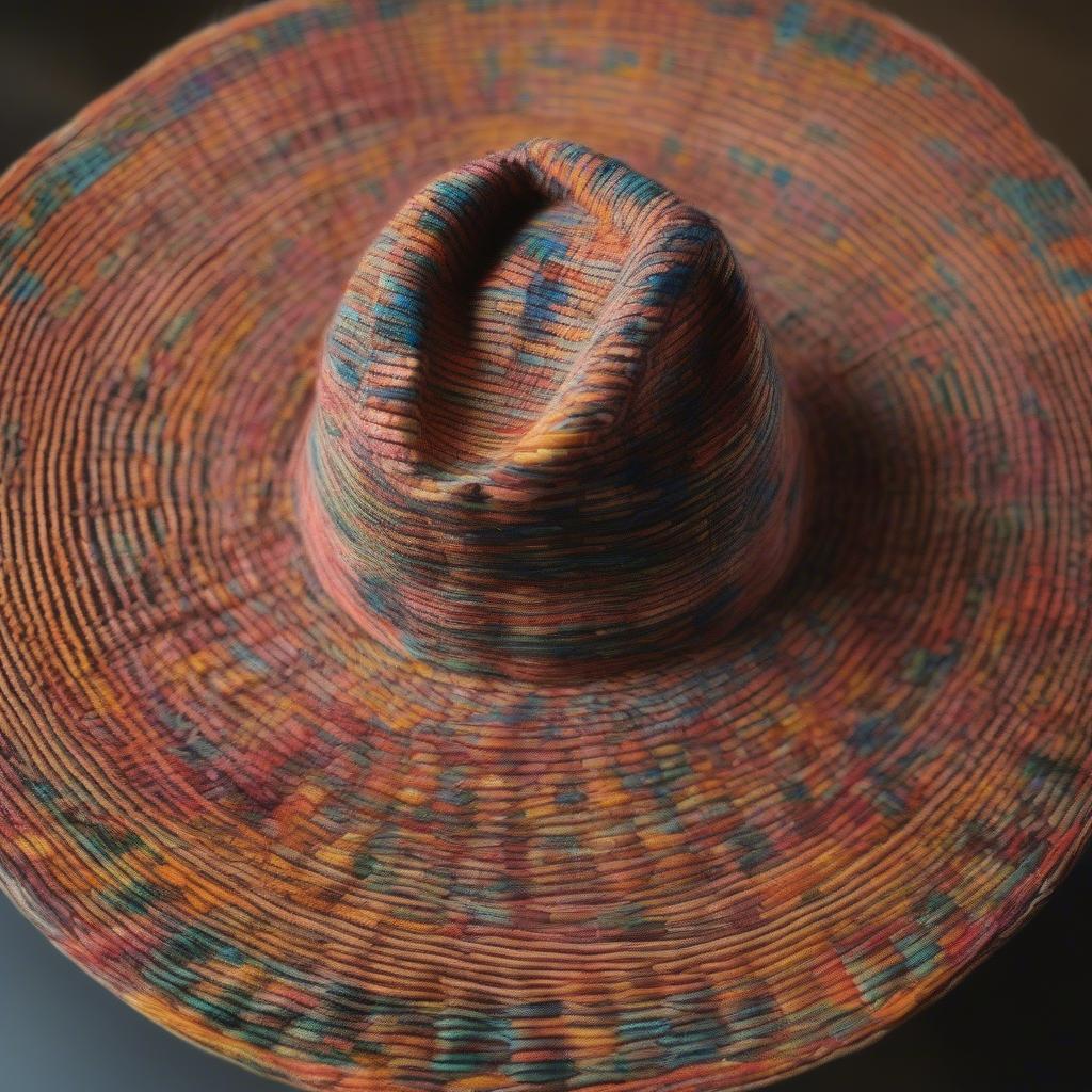 A Finished Woven Hat on a Circle Loom