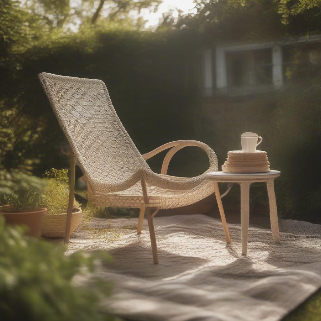 A Beautifully Finished Woven Lawn Chair