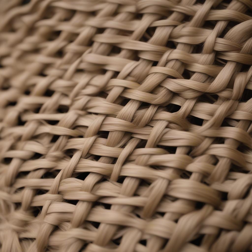 A finished woven rush chair seat