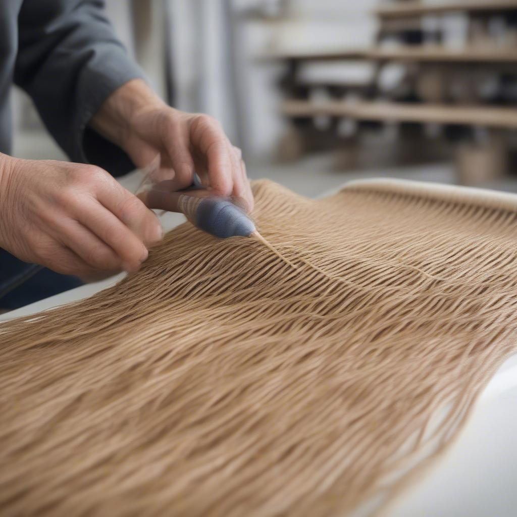 Applying Finishing Touches to a Woven Chair