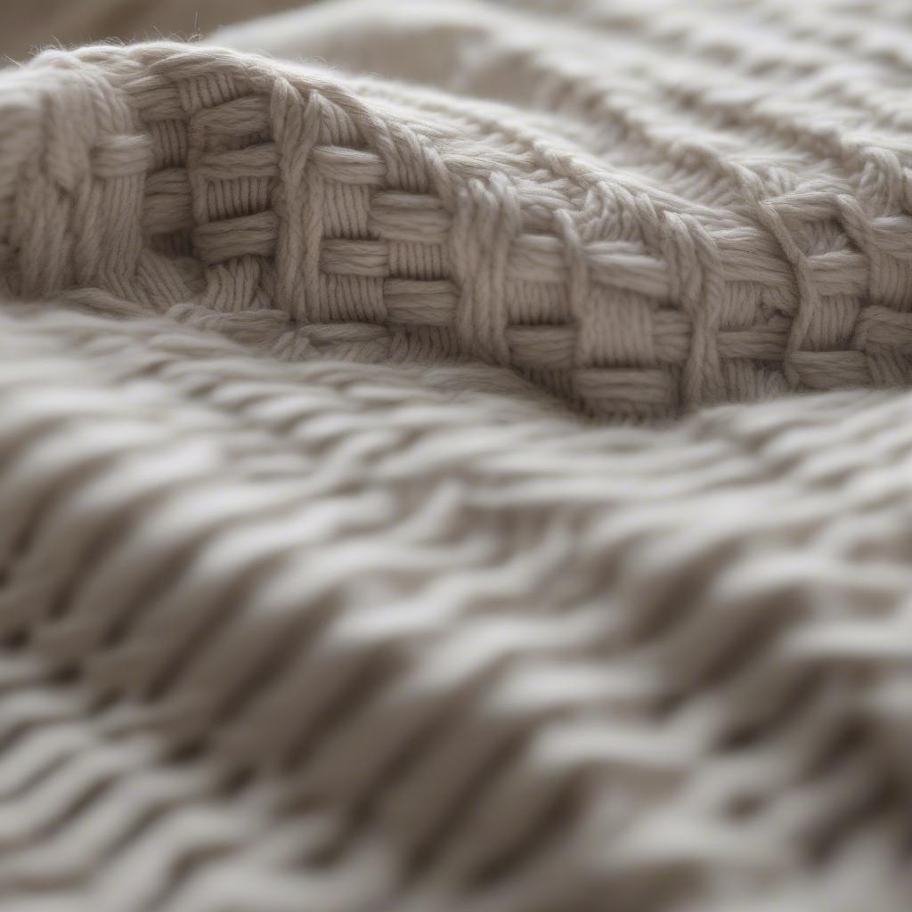 Close-up view of the flara basket weave pullover stitch