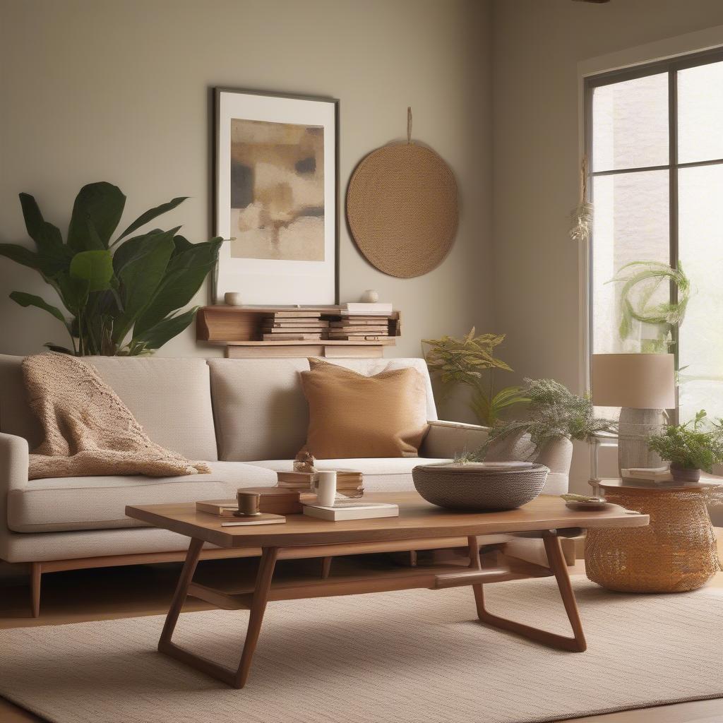 Four Hands Weaver Coffee Table in a living room setting