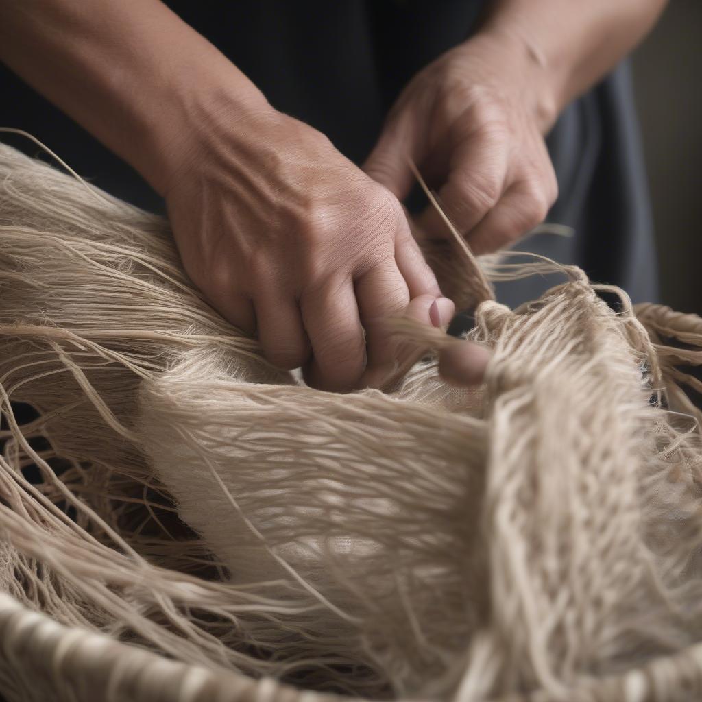 Different techniques in freeform basket weaving