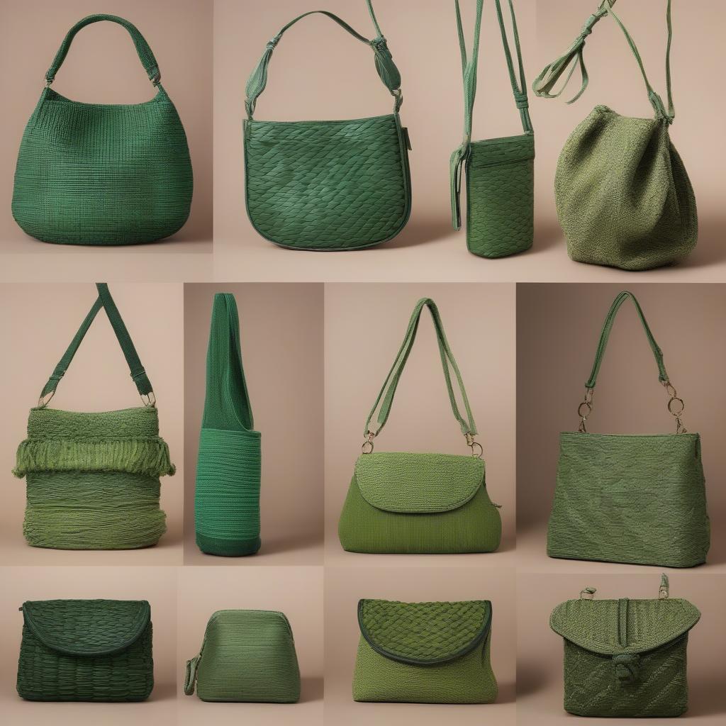 Variety of Green Woven Crossbody Bags