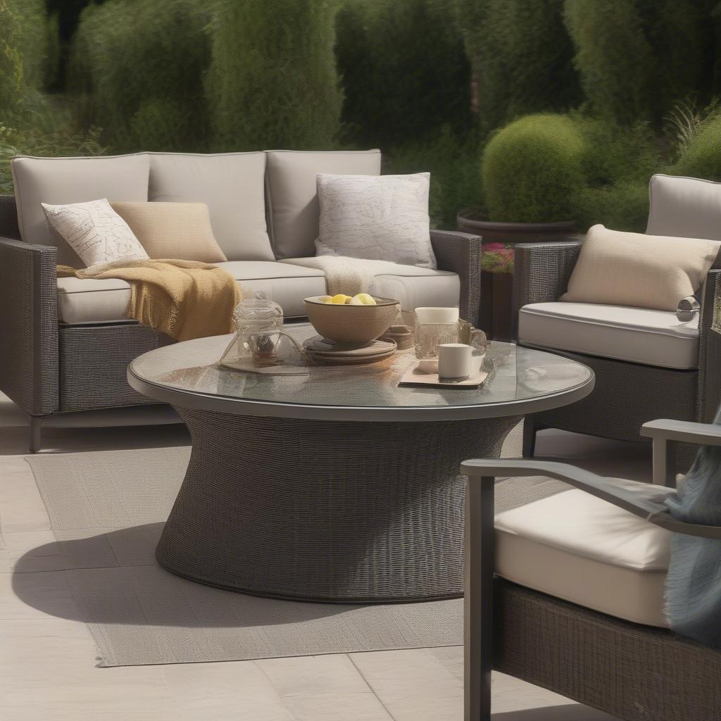 Hartman Weave Coffee Table in an Outdoor Setting