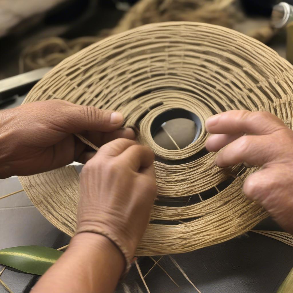 Starting the Crown of a Hawaiian Hat