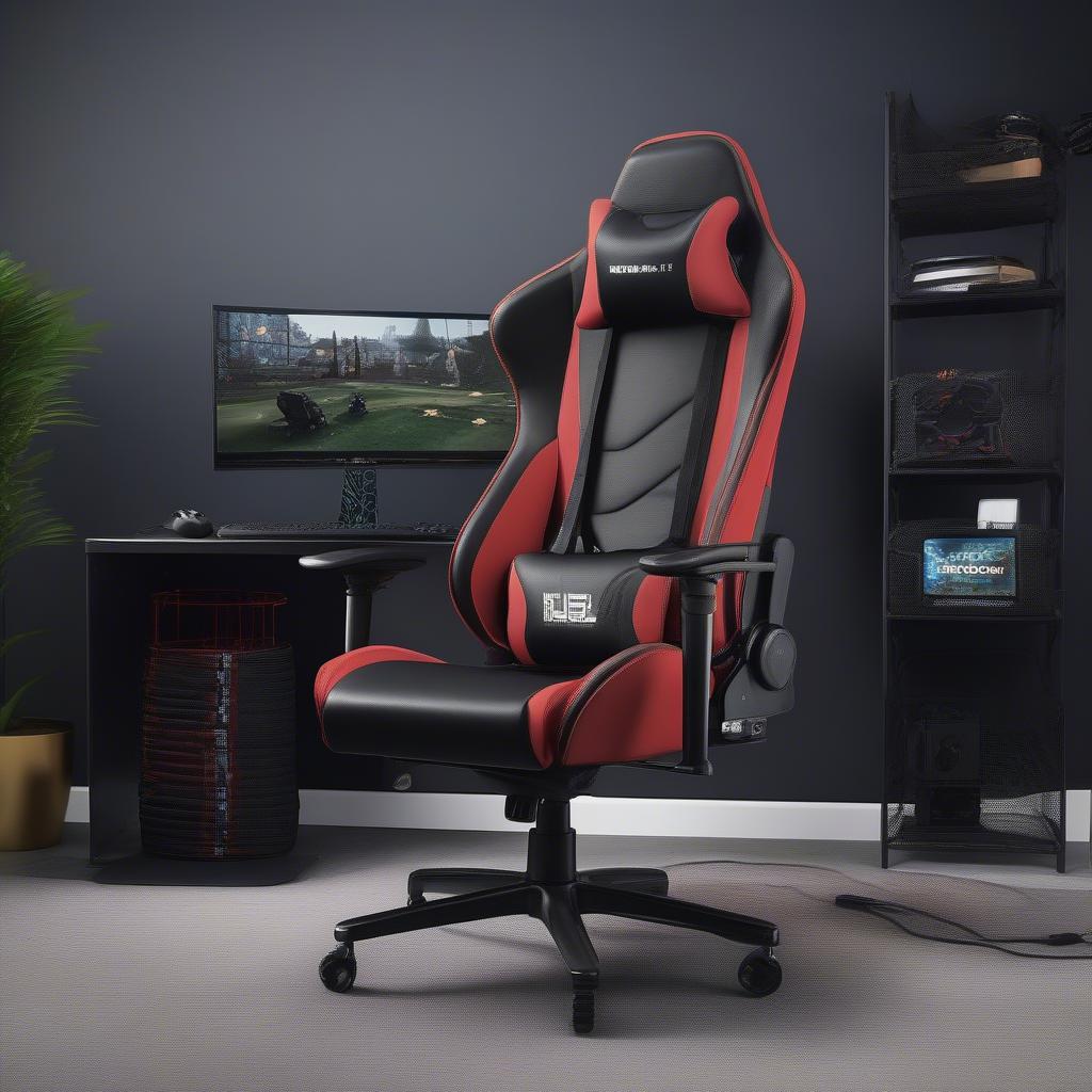 Hello weave gaming chair integrated into a complete gaming setup