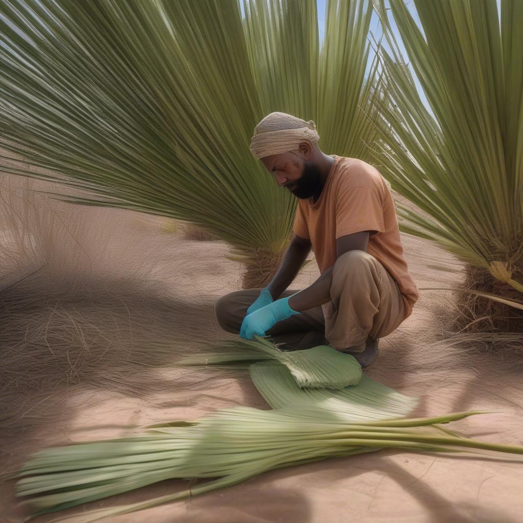 Harvesting Cogollo for Hermosilla Palm Hats