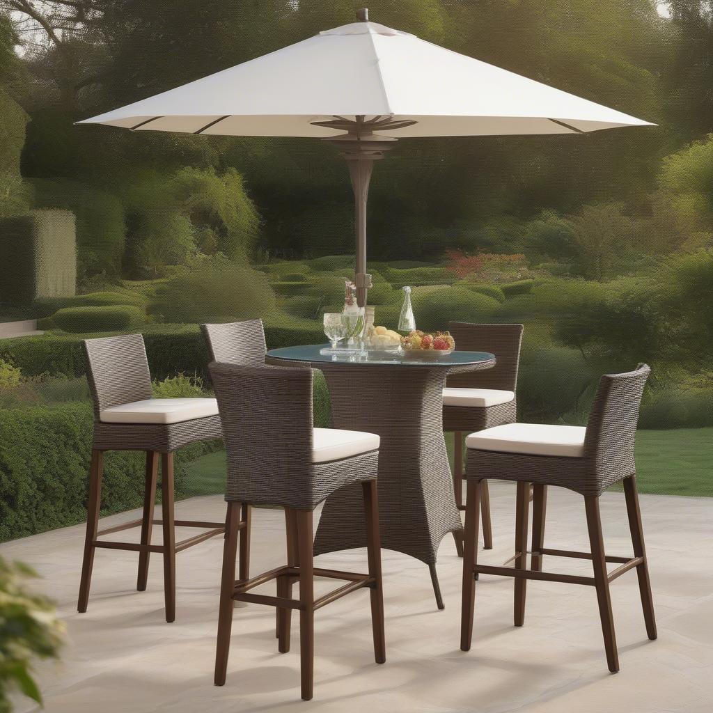 High Top Weave Bar Table in an Outdoor Setting