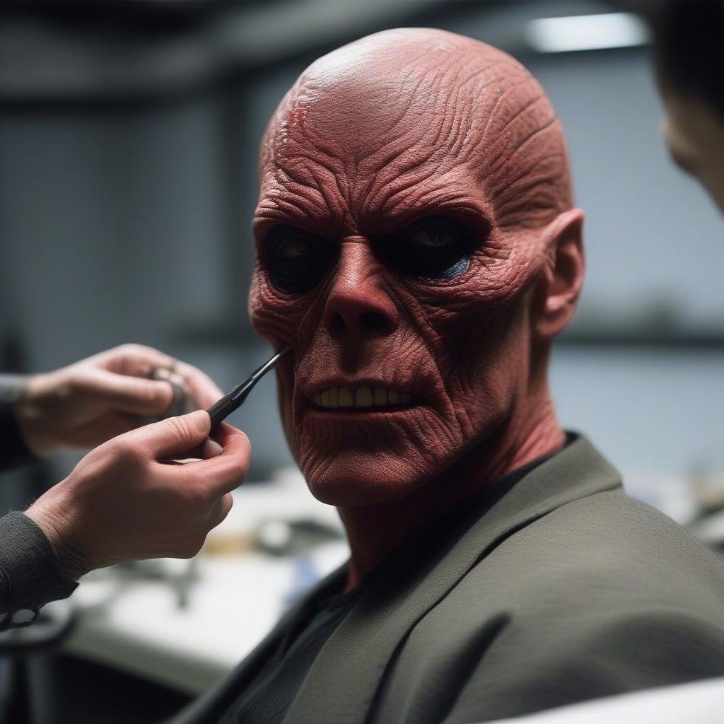 Hugo Weaving in Red Skull Makeup