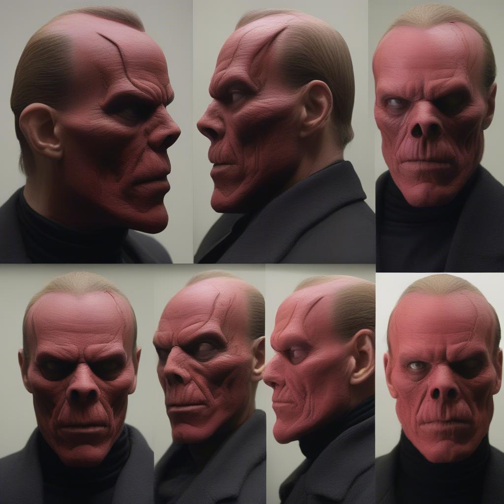 Hugo Weaving undergoing the Red Skull makeup application