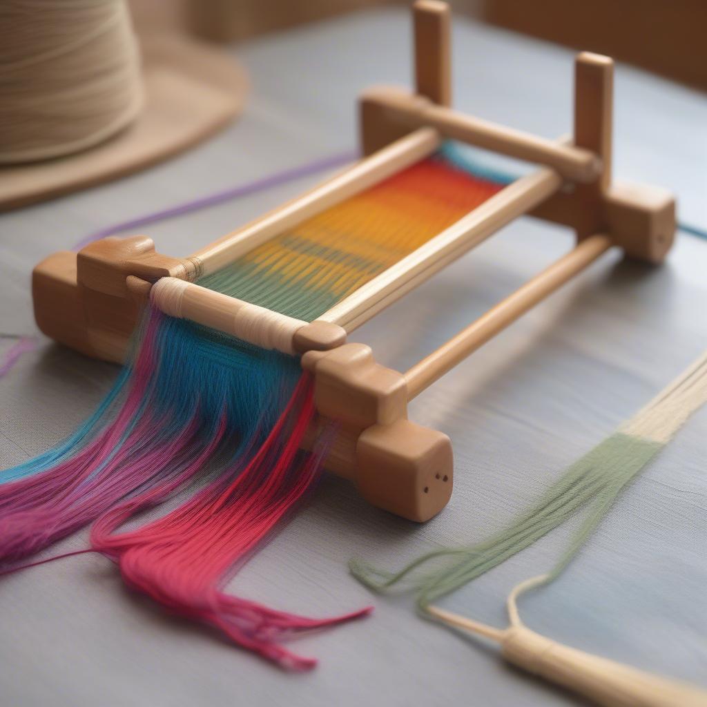 Inkle Weaving Loom Table Top Setup