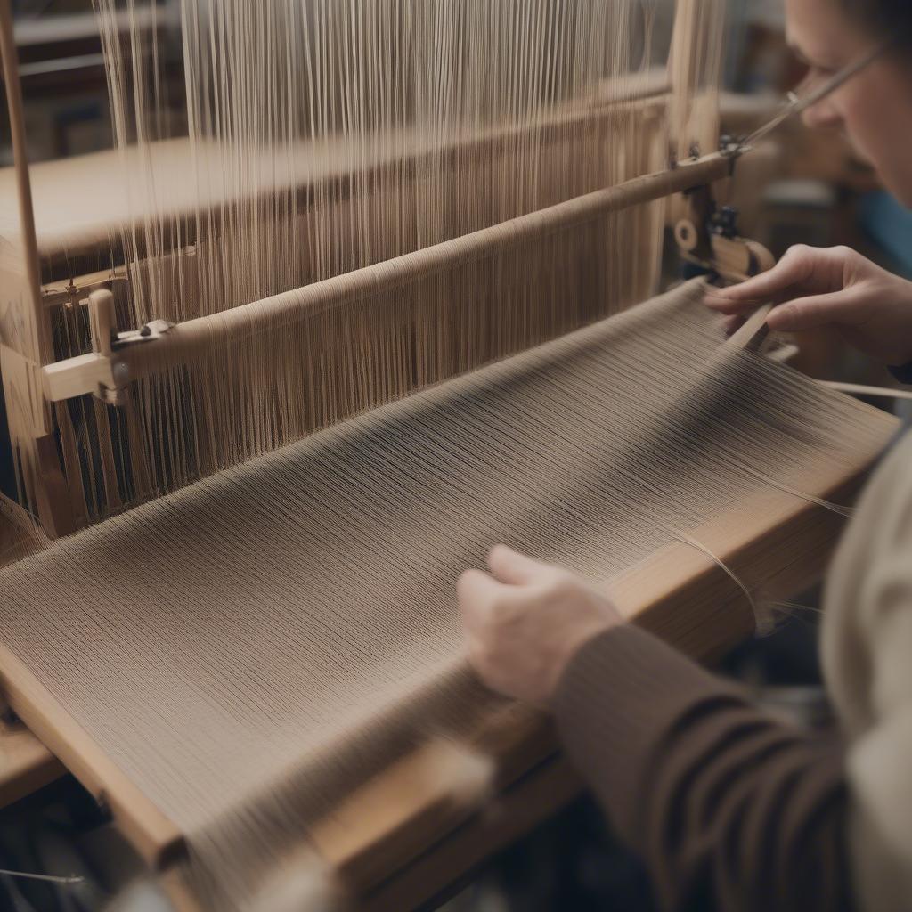 Inspecting a Used Table Weaving Loom