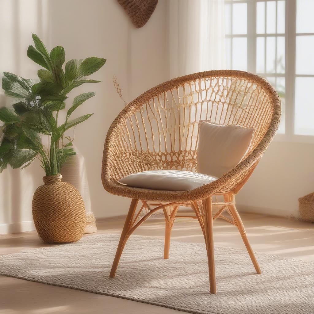 Jolly Rattan Weave Chair in a Bright Living Room