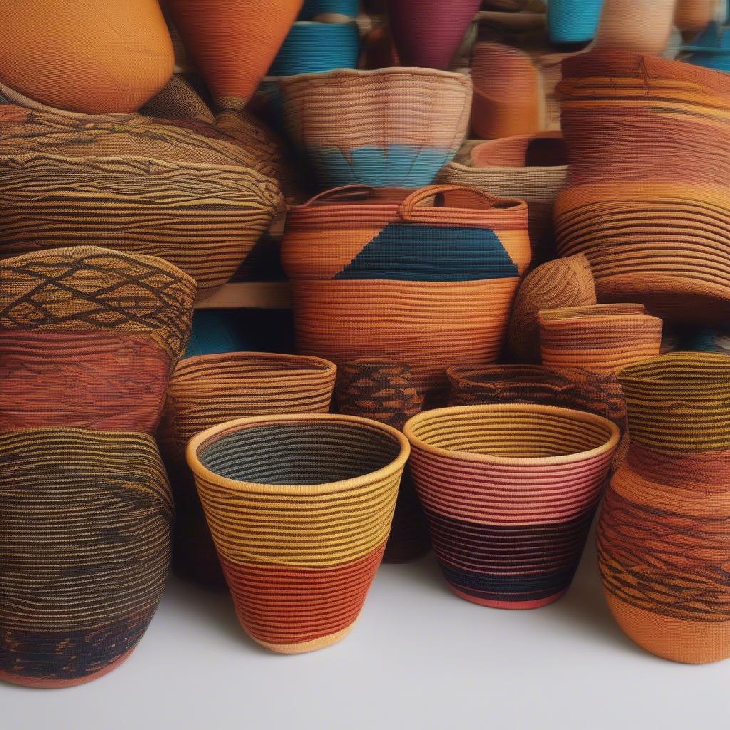 Traditional Kenyan Sisal Baskets with Intricate Designs