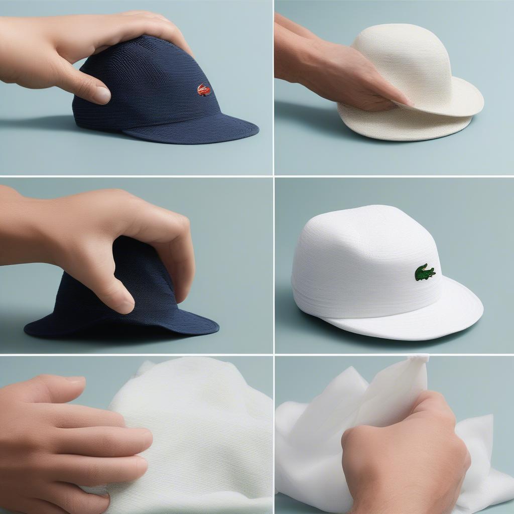 Cleaning and storing a Lacoste diamond weave hat