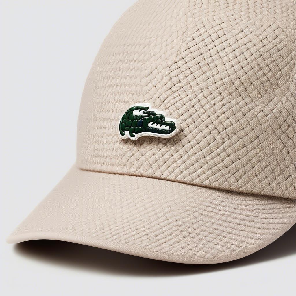 Close-up view of the Lacoste diamond weave pattern