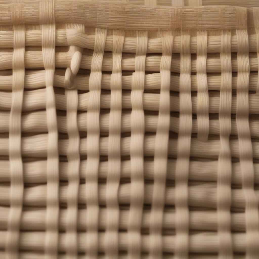 Close-up of a linden basket weave kitchen towel showcasing the intricate pattern and soft texture.