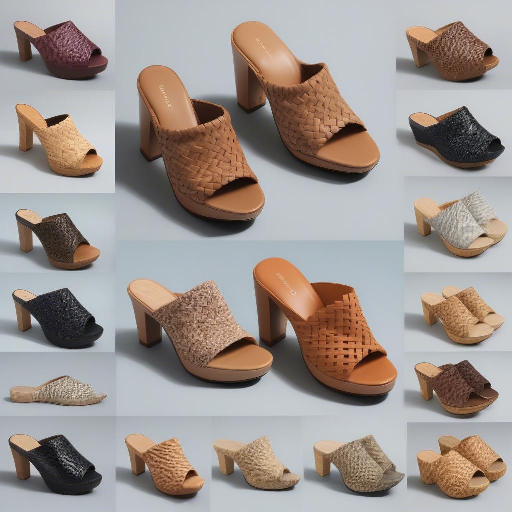 Various Styles of Luis Basket Weave Mules: Open-toe, Closed-toe, and Platform