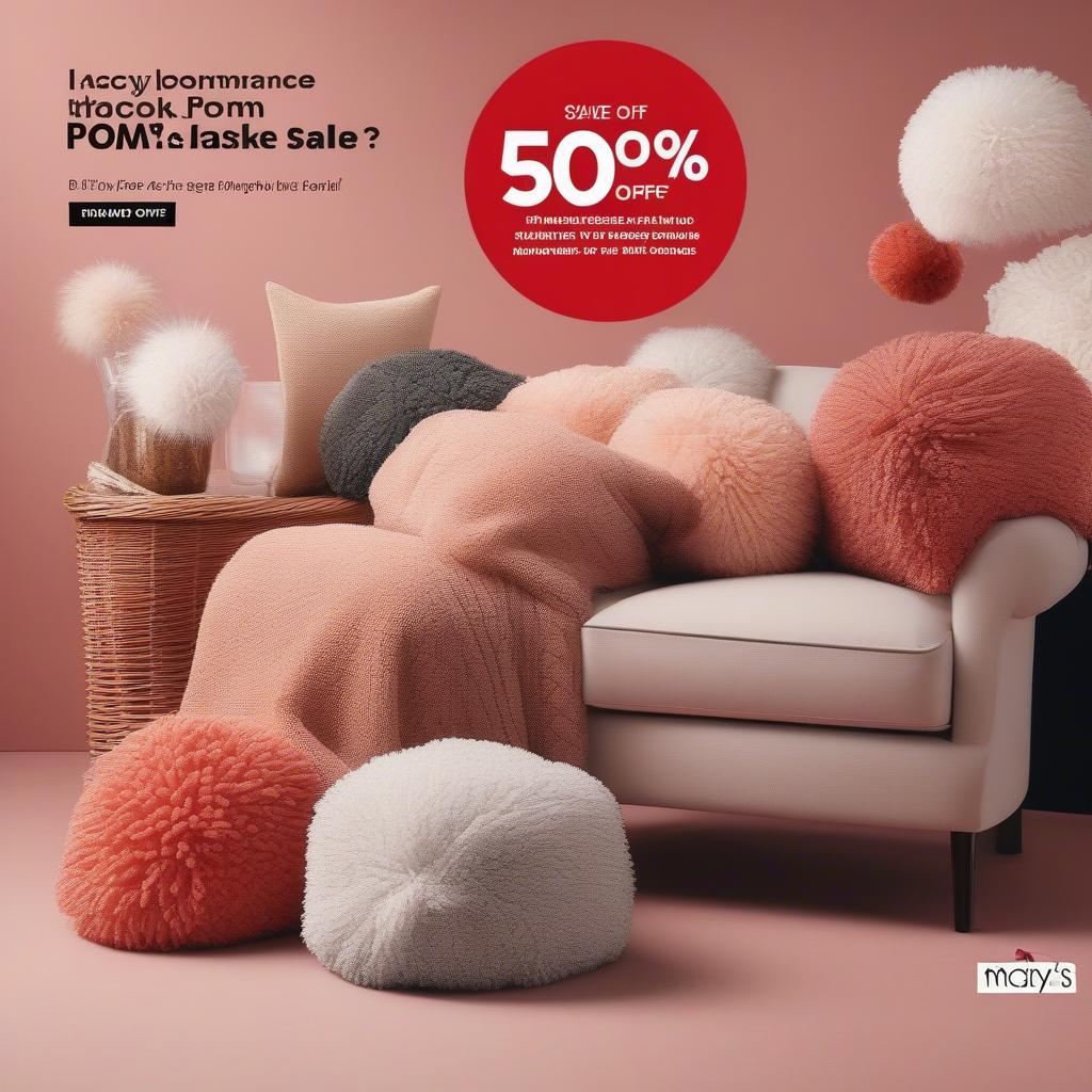 Macy's Basket Weave Pom Pom Throw Sale Deals