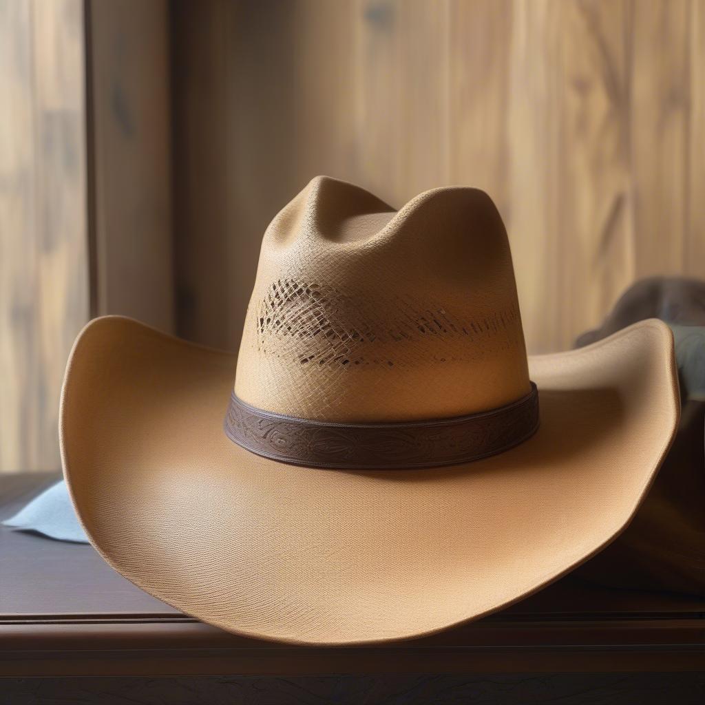 A well-maintained restored weaver cowboy hat