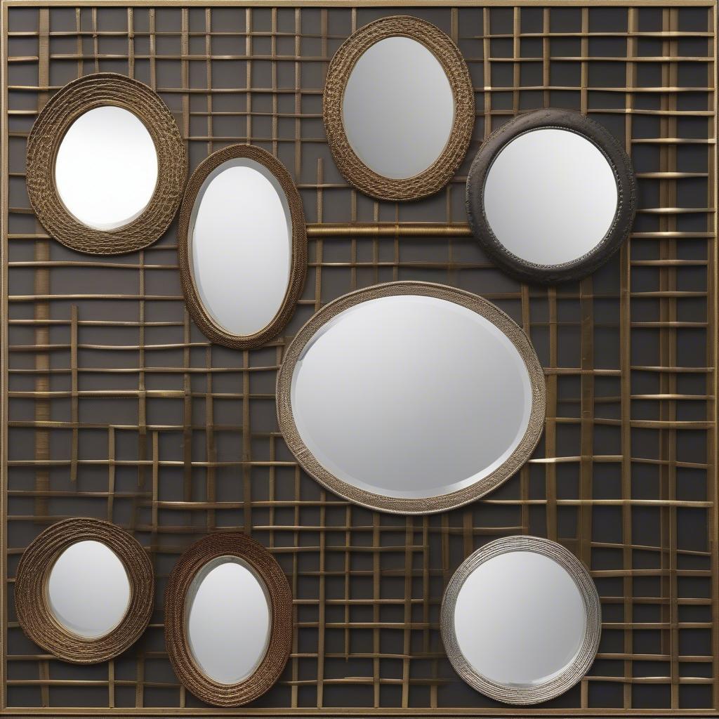 Different Styles of Metal Basket Weave Mirrors