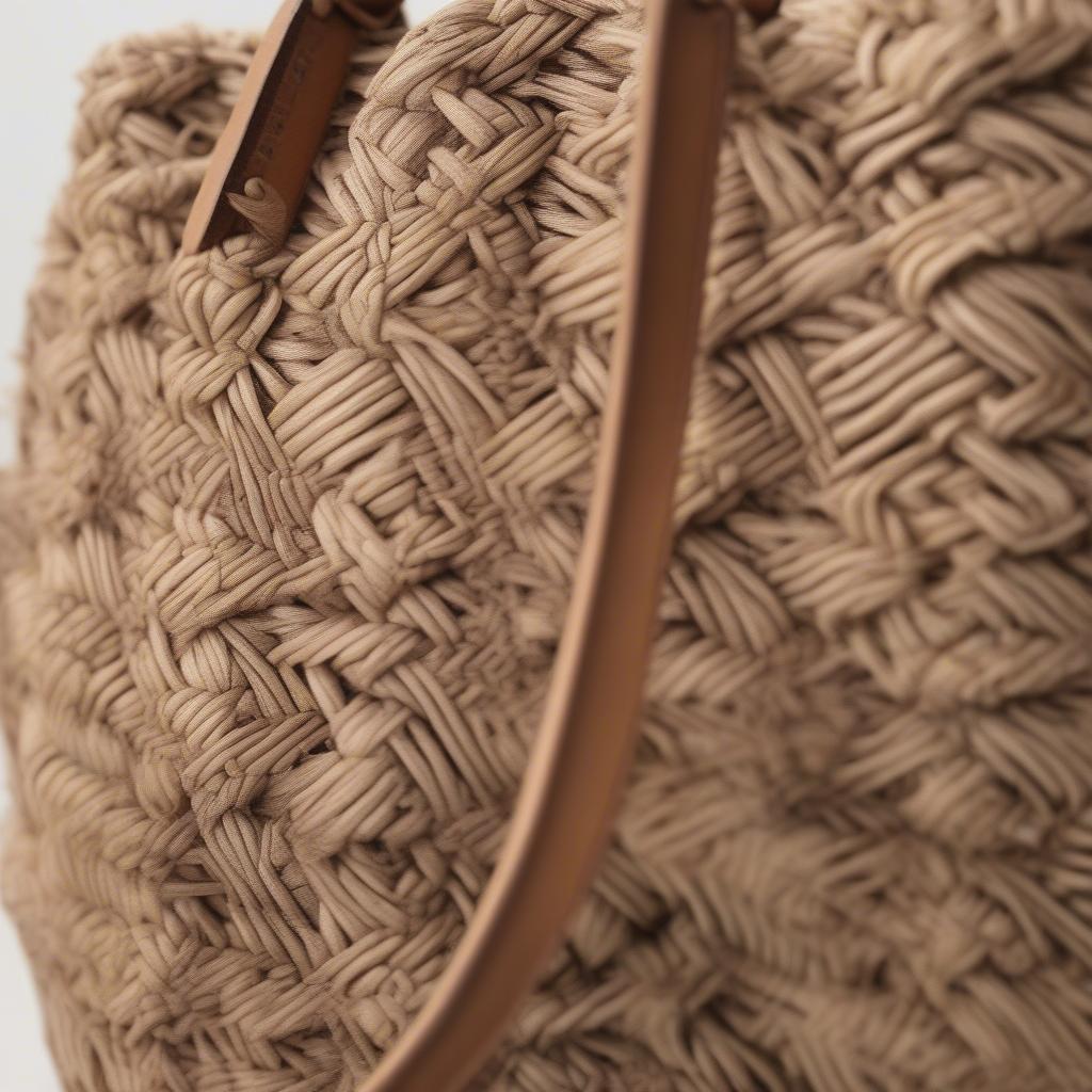 Close-up of a mizzue woven bag showcasing intricate details