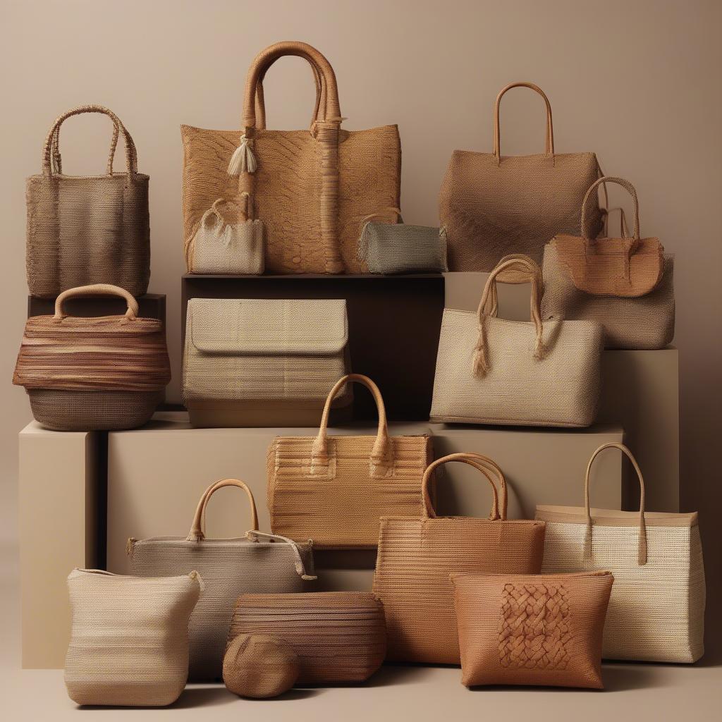 Collection of various mizzue woven bags