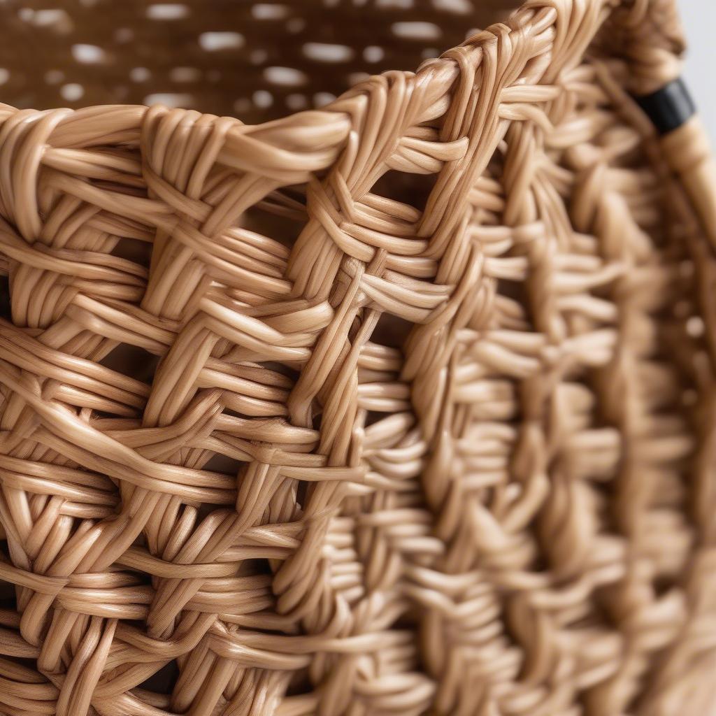 Close-up of a Moda Luxe Rattan Tote Bag