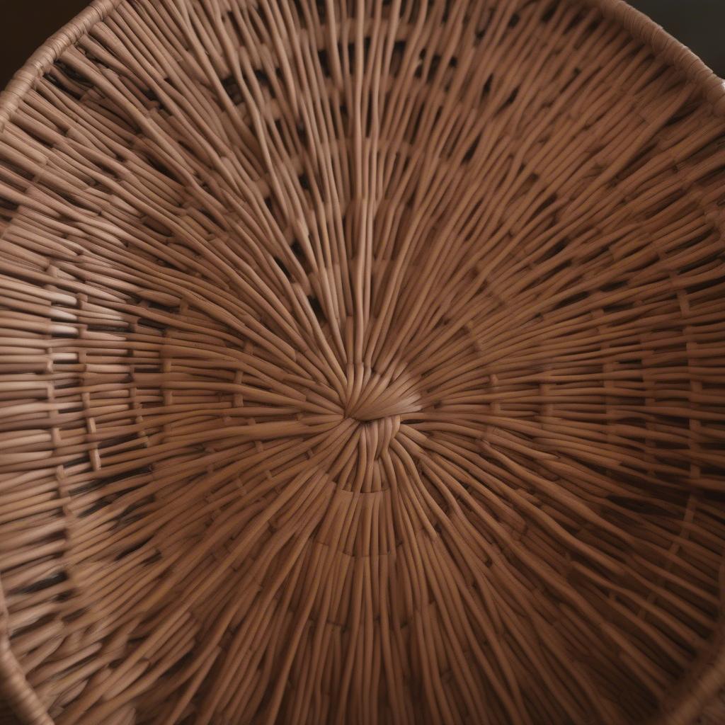 Modern Rattan Basket with Geometric Pattern