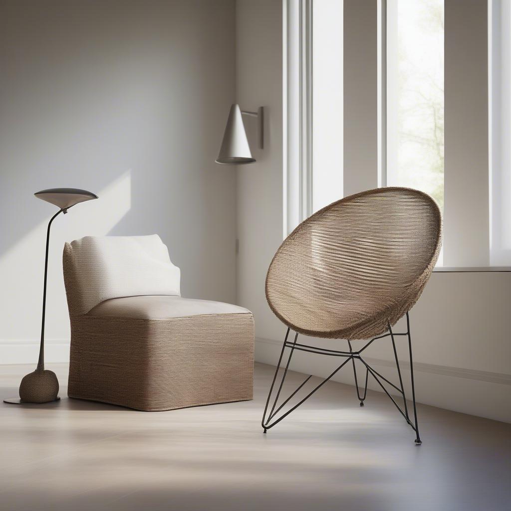 Modern Rush Weave Chair in a Living Room Setting