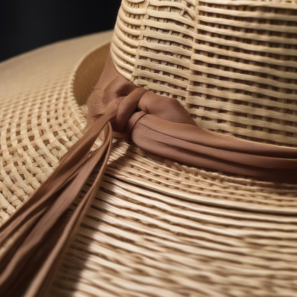 A detailed close-up of a Montecristi Panama hat, showcasing the incredibly fine weave.