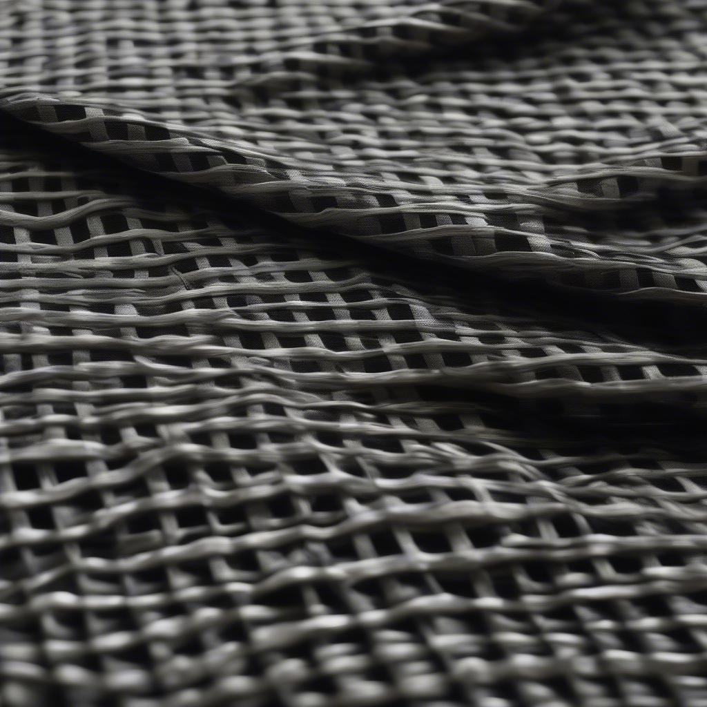 Close-up of the Mountain Weave Pattern in Black and Stone